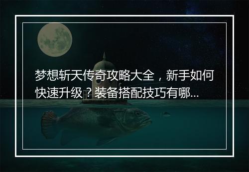 梦想斩天传奇攻略大全，新手如何快速升级？装备搭配技巧有哪些？