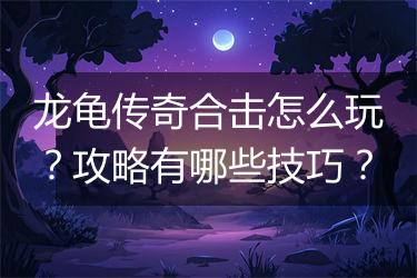 龙龟传奇合击怎么玩？攻略有哪些技巧？