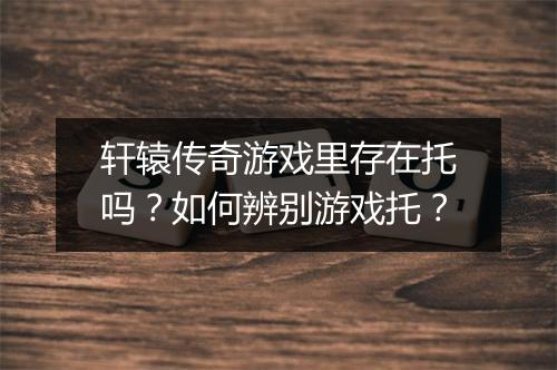 轩辕传奇游戏里存在托吗？如何辨别游戏托？