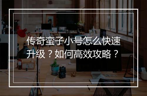 传奇蛮子小号怎么快速升级？如何高效攻略？