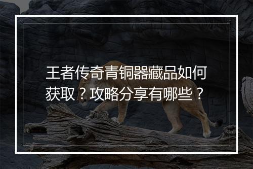 王者传奇青铜器藏品如何获取？攻略分享有哪些？