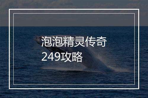 泡泡精灵传奇249攻略