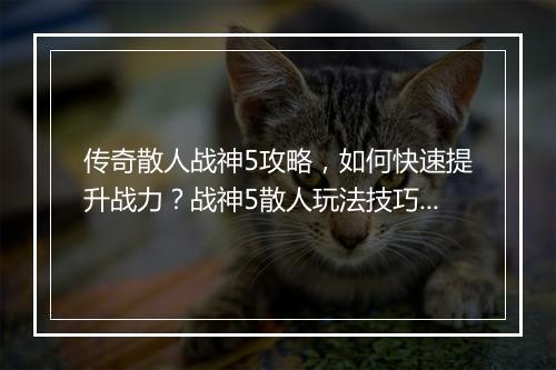传奇散人战神5攻略，如何快速提升战力？战神5散人玩法技巧揭秘