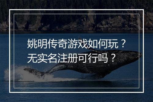 姚明传奇游戏如何玩？无实名注册可行吗？