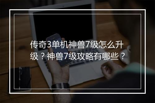 传奇3单机神兽7级怎么升级？神兽7级攻略有哪些？