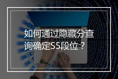 如何通过隐藏分查询确定S5段位？