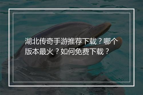 湖北传奇手游推荐下载？哪个版本最火？如何免费下载？