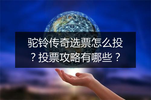 驼铃传奇选票怎么投？投票攻略有哪些？