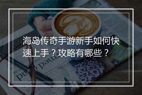 海岛传奇手游新手如何快速上手？攻略有哪些？