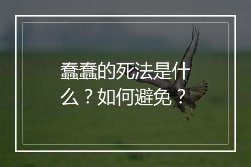 蠢蠢的死法是什么？如何避免？