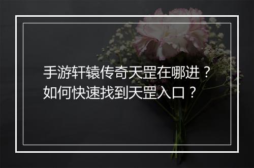 手游轩辕传奇天罡在哪进？如何快速找到天罡入口？