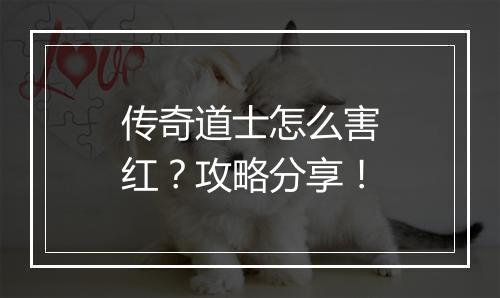 传奇道士怎么害红？攻略分享！