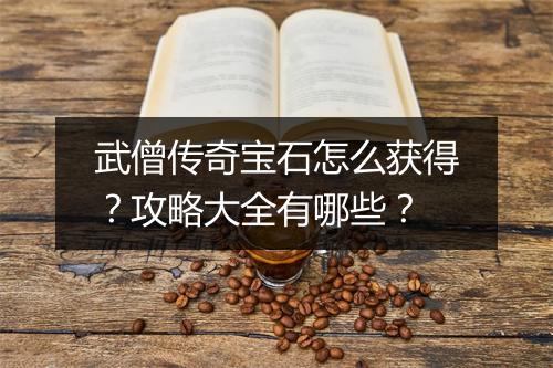 武僧传奇宝石怎么获得？攻略大全有哪些？