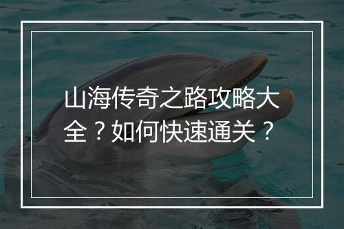 山海传奇之路攻略大全？如何快速通关？