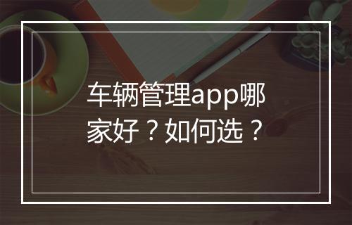 车辆管理app哪家好？如何选？