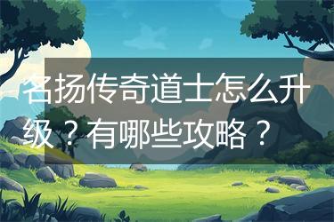 名扬传奇道士怎么升级？有哪些攻略？
