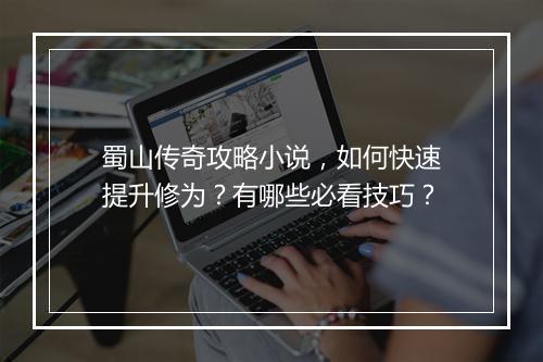 蜀山传奇攻略小说，如何快速提升修为？有哪些必看技巧？