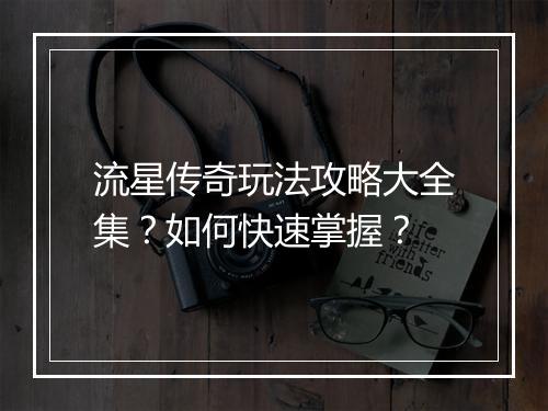 流星传奇玩法攻略大全集？如何快速掌握？