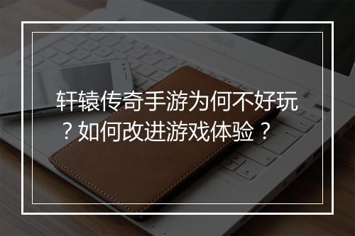 轩辕传奇手游为何不好玩？如何改进游戏体验？