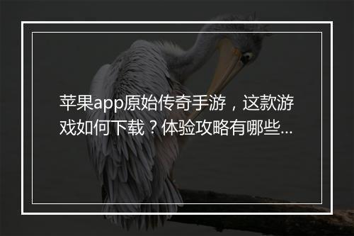 苹果app原始传奇手游，这款游戏如何下载？体验攻略有哪些？