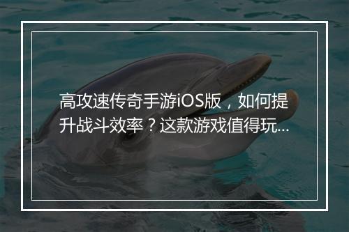 高攻速传奇手游iOS版，如何提升战斗效率？这款游戏值得玩吗？
