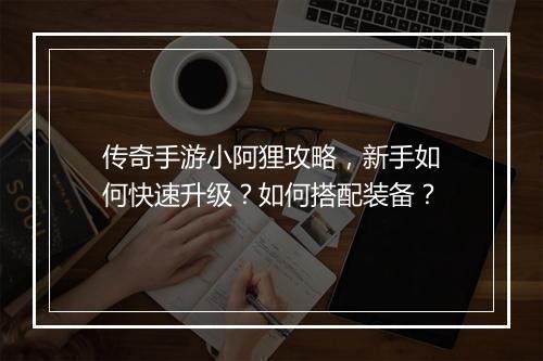 传奇手游小阿狸攻略，新手如何快速升级？如何搭配装备？