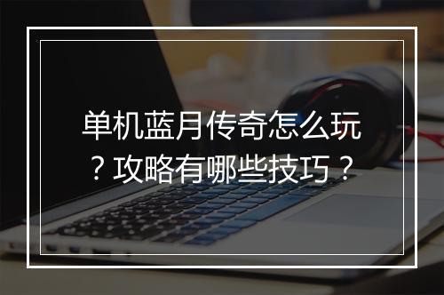 单机蓝月传奇怎么玩？攻略有哪些技巧？
