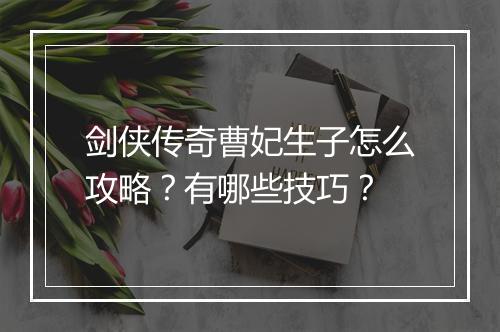 剑侠传奇曹妃生子怎么攻略？有哪些技巧？