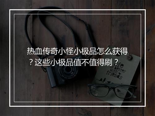 热血传奇小怪小极品怎么获得？这些小极品值不值得刷？