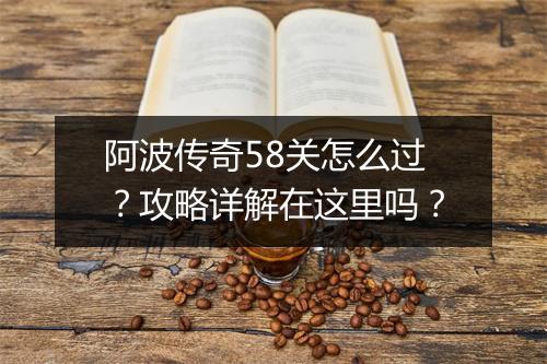 阿波传奇58关怎么过？攻略详解在这里吗？