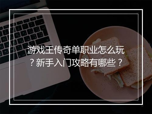游戏王传奇单职业怎么玩？新手入门攻略有哪些？