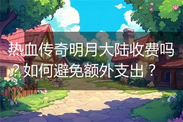 热血传奇明月大陆收费吗？如何避免额外支出？