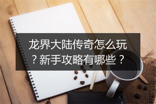 龙界大陆传奇怎么玩？新手攻略有哪些？