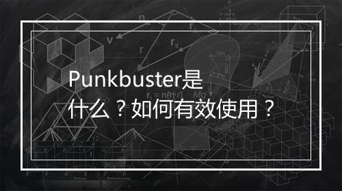 Punkbuster是什么？如何有效使用？