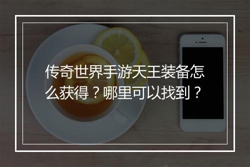 传奇世界手游天王装备怎么获得？哪里可以找到？