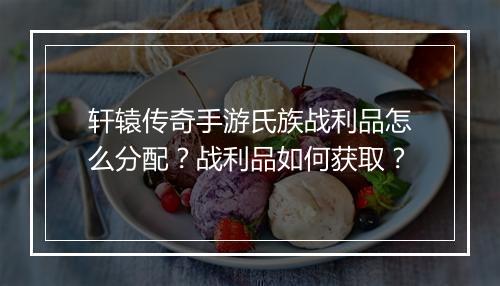 轩辕传奇手游氏族战利品怎么分配？战利品如何获取？