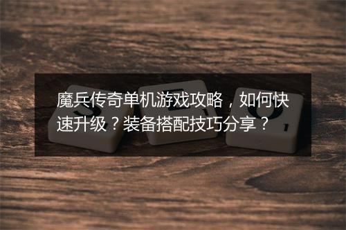 魔兵传奇单机游戏攻略，如何快速升级？装备搭配技巧分享？