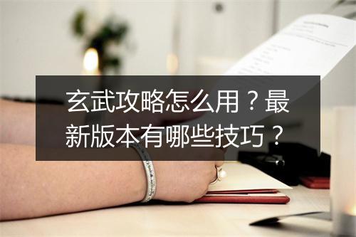 玄武攻略怎么用？最新版本有哪些技巧？