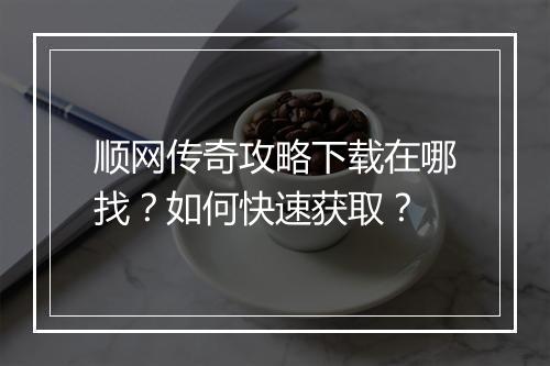 顺网传奇攻略下载在哪找？如何快速获取？