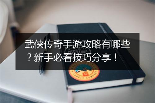 武侠传奇手游攻略有哪些？新手必看技巧分享！