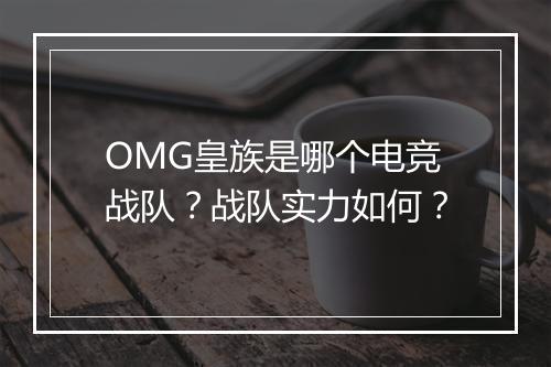 OMG皇族是哪个电竞战队？战队实力如何？