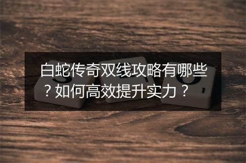 白蛇传奇双线攻略有哪些？如何高效提升实力？