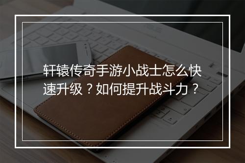 轩辕传奇手游小战士怎么快速升级？如何提升战斗力？
