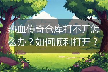 热血传奇仓库打不开怎么办？如何顺利打开？