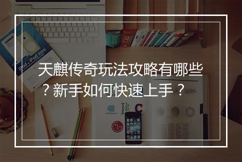 天麒传奇玩法攻略有哪些？新手如何快速上手？