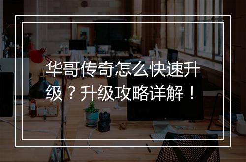 华哥传奇怎么快速升级？升级攻略详解！