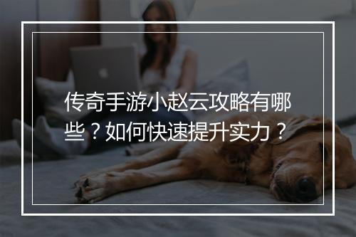 传奇手游小赵云攻略有哪些？如何快速提升实力？