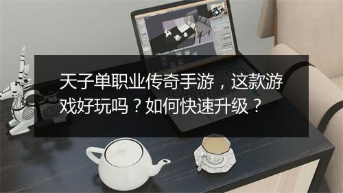 天子单职业传奇手游，这款游戏好玩吗？如何快速升级？