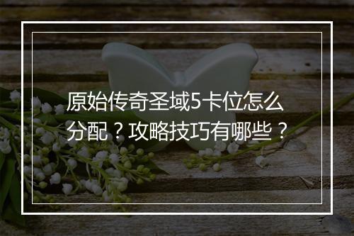 原始传奇圣域5卡位怎么分配？攻略技巧有哪些？