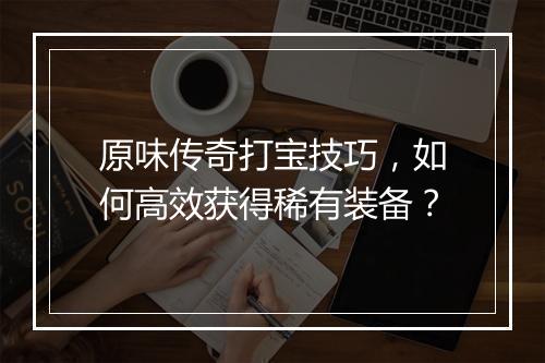原味传奇打宝技巧，如何高效获得稀有装备？